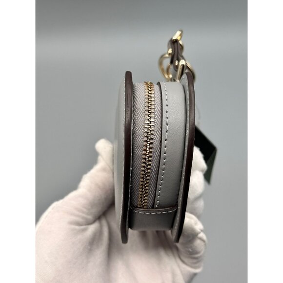 Kate Spade KK753 Liv Heart Coin Purse Bag Charm Smooth Nimbus Grey Leather NWT - Picture 6 of 15